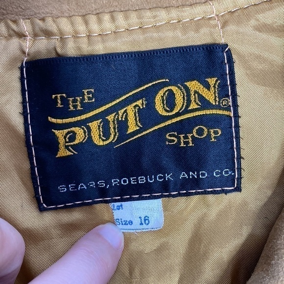 Vintage The Put On Shop Sears Roebuck, Co Fringe Cowgirl Leather Brown Jacket - Picture 3 of 12